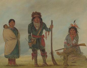 A portrait of Mi'kmaq warriors and woman