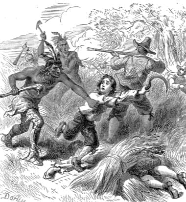 A Wampanoag raid on English farmers