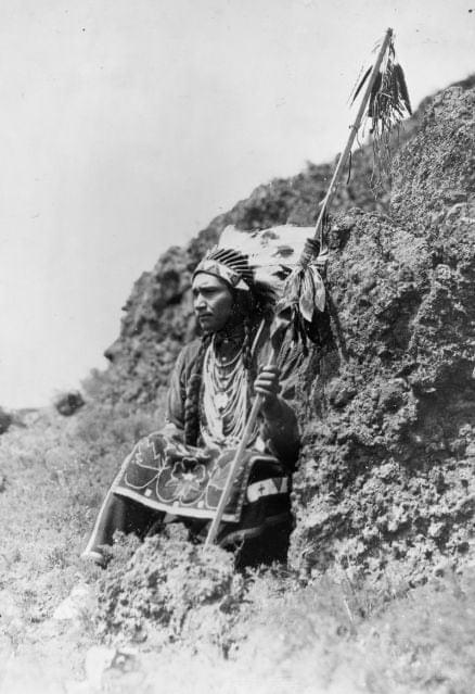 A Nimiipuu man, in their dancing costume