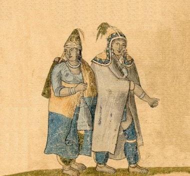 An 18th century portrait of two Abenakis